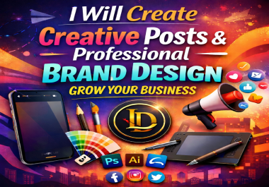 I will create creative posts and professional brand design