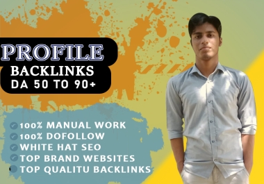 Unique 100 Profile Backlinks SEO DA 40+ now Improved website