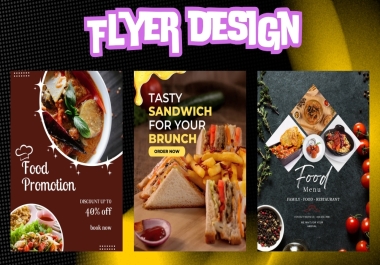 Flyer design service for food menu