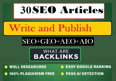 30 unique SEO articles to high DA sites with backlinks