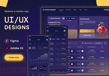 I will design modern UI UX for mobile app and website using figma