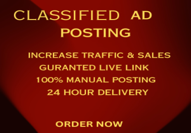 I will do classified ad posting in top classified sites