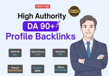 I will build 120 high authority DA 90 plus profile backlinks