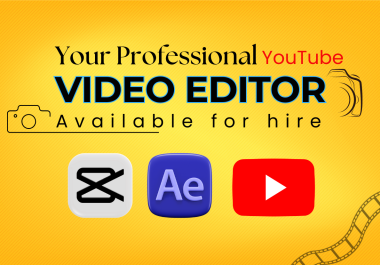 I will be your professional youtube video editors available for hire