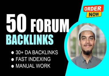 I will Manually post 60 high da forum backlinks contextual link building with Natural Google Indexin