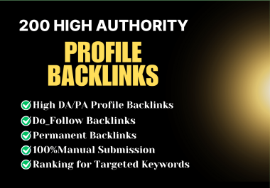I will build 200 powerful High-Quality Profile backlinks to improve your website growth.