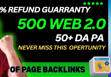500 High-Quality Web 2.0 Backlinks from high web 2 backlink site for Safe SEO & Google Ranking