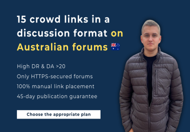15 crowd links on Australian forums DR 20+ in a discussion format