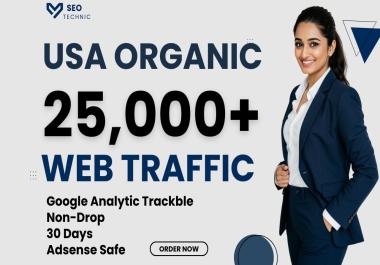 I will send 25,000+ USA Organic Web traffic to your website or blog
