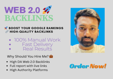 500 Web 2.0 Backlinks with Manually Build High DA