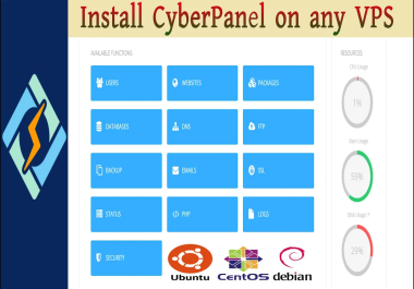 I will install CyberPanel on any VPS or Dedicated server