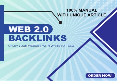I will create 100 High Web 2.0 backlinks using unique handmade content for your website