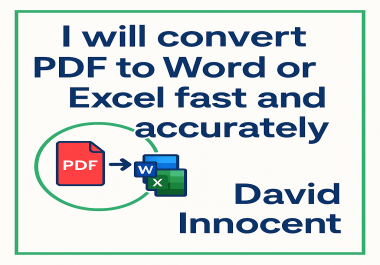 I will convert PDF to Word or Excel quickly and accurately