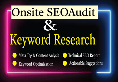 Onsite SEO Audit & Keyword Research