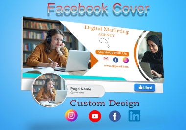 I will design professional Facebook Cover,  Youtube Banner,  LinkedIn and any social media design