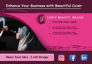 I will design attractive and unique facebook cover,  youtube thumbnail,  linkedin cover