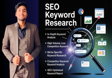 I will do SEO keyword research with long tail,  low competition,  and competitor analysis