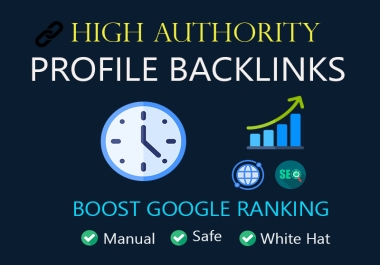 Create 100+ profile backlinks from high DA sites for SEO