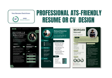 I will design a professional ATS-friendly resume or CV
