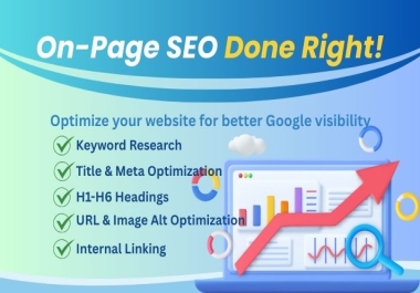 I will do on page SEO and keyword research for 1 web page