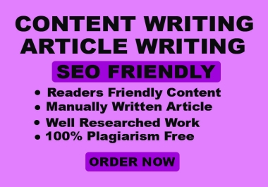 I will write SEO friendly Blog posts and website Content within 500+ words