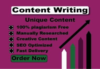 I will write SEO optimized Content within 1000+ word and increase your organic traffic