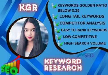 Organic site SEO with 30+ KGR keyword provide by top tools