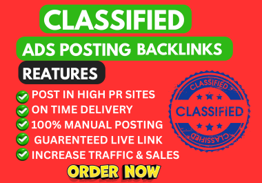 I will 100 classified ad posting live backlink on top platforms