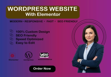 I will craft a modern,  pixel-perfect WordPress website using Elementor.