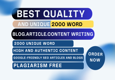 I Create Unique Content Writing in 2000 word