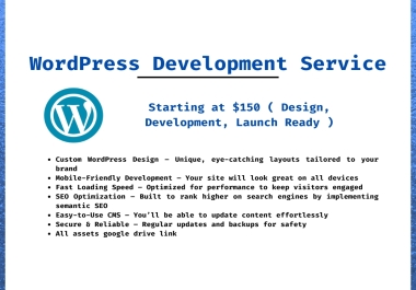 Professional WordPress Website Design and Development,  Fast,  Responsive,  and SEO-Friendly
