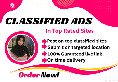 I will do 100 classified ad posting in top sites worldwide