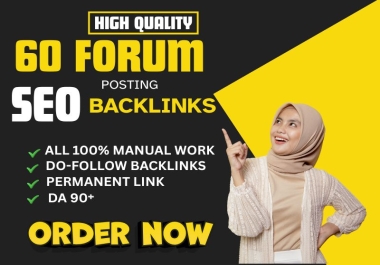 I will Manually provide 100 forum postings With Da 45 Plus forum backlinks.