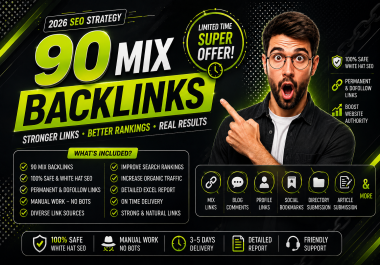 Get 90 High Premium Authority SEO Backlinks