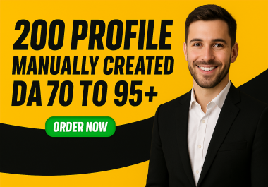200 High DA Profile Links for SEO Manually Built on Top Sites