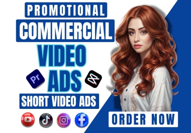 I will create promotional video ads or short video ads for marketing commercial