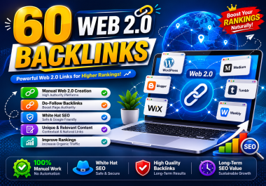I will build 60 manual web 2.0 backlinks for SEO and link building