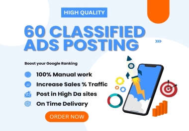 I will provide 60 classified backlinks for organic traffic
