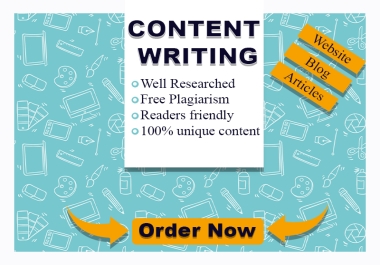 I can provide 1000 words Unique High Quality Content for website and Blog post