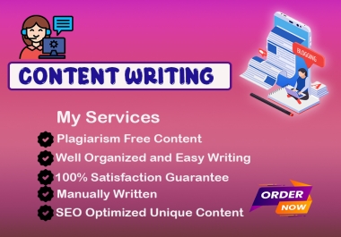 I will provide high-quality plagiarism free articles in any topic within 1000 words