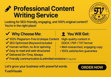 SEO Content Writing Service with Unique Writting Fast Delivery