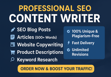 Optimized Content Writing - Blog Posts, Media & Web Copy