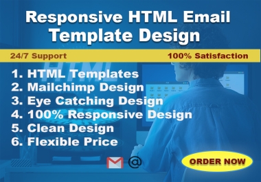 I will design responsive email template,  premium custom HTML email template