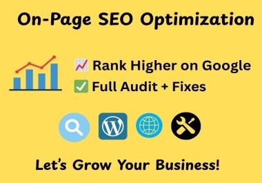 I will provide on-page SEO optimization for your WordPress website