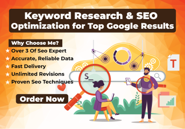 Keyword research and SEO Optimization for top google results
