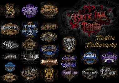 Custom Blackletter Gothic Logo Design Tattoo,  Streetwear,  Brand Style