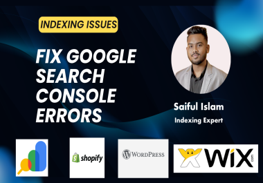 fix google search console errors,  shopify wordpress wix indexing issues
