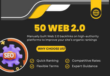 White-Hat 50 Web 2.0 Backlinks Manual High-Authority SEO Boost