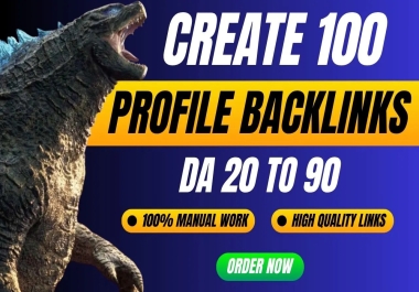 You will get 100 high authority profile links SEO backlinks