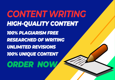 I Will Professional Content Writing,  SEO Optimized and 100 Unique & Engaging